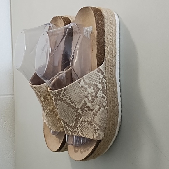 Dolce Vita Tan Espadrille Slide Platform Shoes - Picture 3 of 12